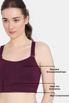 Zelocity High Impact Quick Dry Sports Bra - Pickle Beet — thumbnail 8